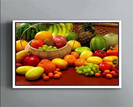 Quadro Decorativo Gourmet Frutas Nutrição Canvas Moldura Filete