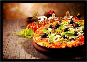 Quadro Decorativo Gourmet Pizza Pizzarias Lanchonetes Padarias Cozinha Com Moldura RC034