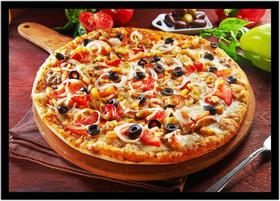 Quadro Decorativo Gourmet Pizza Pizzarias Lanchonetes Padarias Cozinha Com Moldura RC040