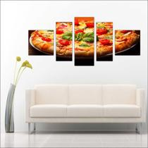 Quadro Decorativo Gourmet Pizza Pizzarias Restaurantes 5 Peças TT4