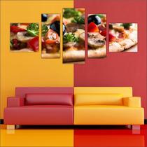 Quadro Decorativo Gourmet Pizza Pizzarias Restaurantes 5 Peças TT5