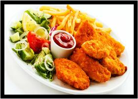 Quadro Decorativo Gourmet Prato Feito Frango Vegetais Restaurantes Com Moldura RC068