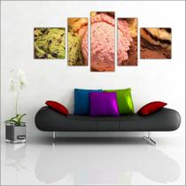 Quadro Decorativo Gourmet Sorveterias Sorvete Com 5 Peças 06