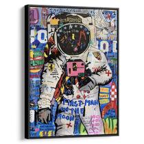 Quadro decorativo Grafite Sonhos de Um Astronauta Colorido - Art Canvas