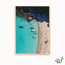 Quadro Decorativo GRANDE A3 43x32cm Barcos na Praia