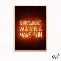 Quadro Decorativo GRANDE A3 43x32cm Girls Fun Neon