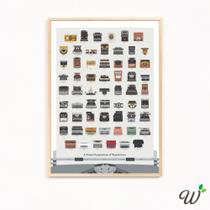 Quadro Decorativo GRANDE A3 43x32cm Máquinas de Escrever - Woodecora