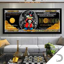 Quadro Decorativo Grande Alta Resolução Decoração Quadro Tio Patinhas Nota do Milhão