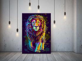Quadro Decorativo Grande Animais Rainbow Lion - 180x120cm