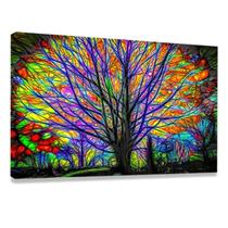 Quadro Decorativo Grande Árvore Colorida Moderna Decoração Sala Quarto Escritório Tela Canvas Borda Infinita Quadro Decorativo Grande Árvore Colorida Moderna Decoração Sala Quarto Escritório Tela Canvas Borda Infinita