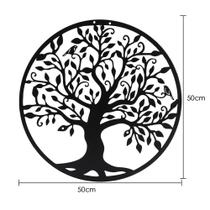 Quadro Decorativo Grande Árvore Da Vida Metal Diâmetro 50cm