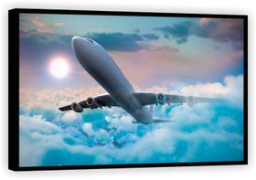 Quadro Decorativo Grande Avião Voo Salas Tela Canvas Premium