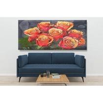 Quadro Decorativo Grande Floral D'Amour Rose - 100x70cm