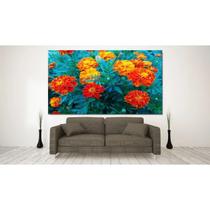 Quadro Decorativo Grande Floral Tagetes Patula - 120x80cm