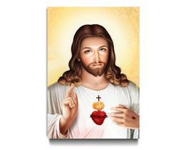 Quadro Decorativo Grande sala Jesus Salvador 60x40 Quadro Quarto Hall Cozinha