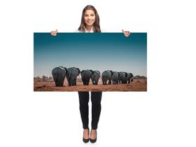 Quadro Decorativo Grande sala Manada de Elefante Quadro para Quarto Hall Escritório