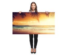 Quadro Decorativo Grande sala Paisagem praia tarde Quadro para Quarto Hall Escritório
