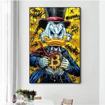 Quadro Decorativo Grande Tio Patinhas Bitcoin 40x60cm