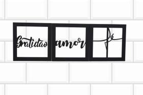 Quadro decorativo Gratidão, Amor e Fé.
