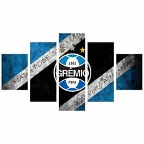 Quadro Decorativo Grêmio Fbpa 5 Peças 114x65cm