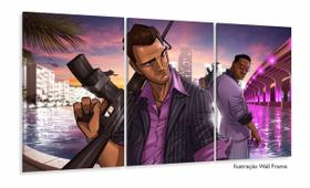 Quadro Decorativo GTA com 3 peças 125x60 Quadro Decorativo GTA com 3 peças 125x60