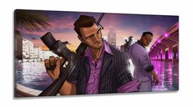 Quadro Decorativo GTA em Tecido Canvas 130x60 Quadro Decorativo GTA em Tecido Canvas 130x60
