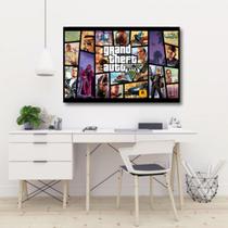 Quadro Decorativo Gta V Jogos - Tela Em Tecido