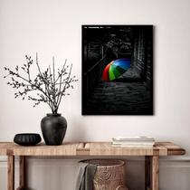 Quadro Decorativo Guarda-Chuva Colorido - 70x50cm Quadro Decorativo Guarda-Chuva Colorido - 70x50cm