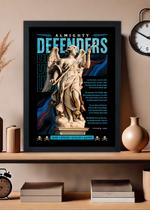 Quadro Decorativo Guardião Celestial Luz Divina Com Vidro Tamanho:21cm x 30cm (A4)