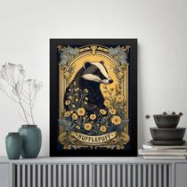 Quadro Decorativo Guaxinim Hufflepuff 45x34cm - com vidro