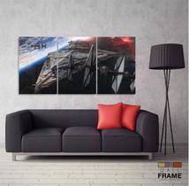 Quadro Decorativo Guerra nas Estrelas M01 3 peças 120x60 cm em