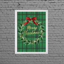 Quadro Decorativo Guirlanda De Natal Verde 45x34cm