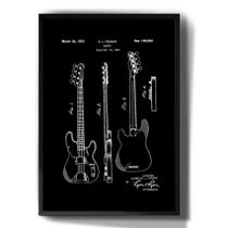 Quadro Decorativo Guitarra Desenho Diagrama Arte