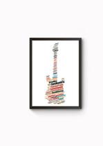 Quadro Decorativo Guitarristas Word Cloud