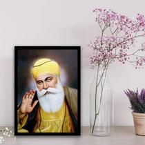 Quadro Decorativo Guru Nanak 33X24Cm Branca