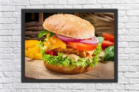 Quadro Decorativo Hambúrguer Gourmet Cozinhas Restaurantes Decorações Com Moldura Quadro Decorativo Hambúrguer Gourmet Cozinhas Restaurantes Decorações Com Moldura