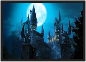 Quadro Decorativo Harry Potter Castelo de Hogwarts Séries Filmes Cinema Decorações Com Moldura G01 - Vital Quadros
