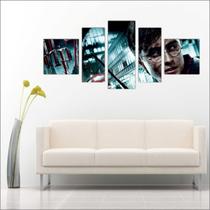 Quadro Decorativo Harry Potter Decoração Salas Quartos Mosaico 5 Peças TT4