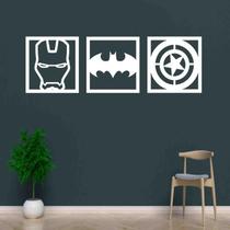 Quadro Decorativo Herois 3Mm Vazado Preto - Mdf