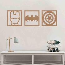 Quadro Decorativo Herois 3Mm Vazado Preto - Mdf