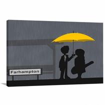 Quadro decorativo HIMYM Yellow Umbrella - Tela em Tecido