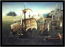 Quadro Decorativo História Caravelas Navios Descobrimento Do Brasil Com Moldura RC003 Quadro Decorativo História Caravelas Navios Descobrimento Do Brasil Com Moldura RC003