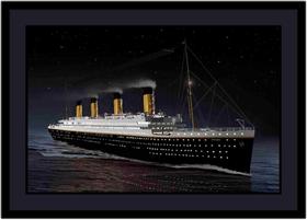 Quadro Decorativo História Titanic Navio Ilustração Salas Quartos Lojas Com Moldura RC005