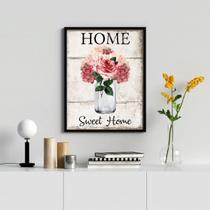 Quadro Decorativo Home Sweet Home- Flores 24x18cm
