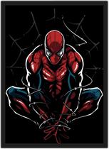 Quadro Decorativo Homem Aranha Heróis Geek Decorações Com Moldura G08
