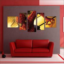 Quadro Decorativo Homem Aranha Os Vingadores Salas Quartos 5 Peças TT8