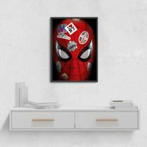 Quadro Decorativo Homem Aranha Selos Países 34X23Cm Moldura