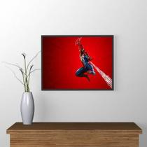 Quadro Decorativo Homem Aranha Teia 34x23Cm