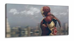 Quadro Decorativo Homem de ferro A em Tecido Canvas 130x60 Quadro Decorativo Homem de ferro A em Tecido Canvas 130x60