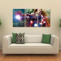 Quadro Decorativo Homem De Ferro Heróis Em Tecido 3 Peças Quadro Decorativo Homem De Ferro Heróis Em Tecido 3 Peças